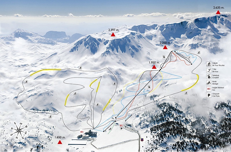 План-схема трасс горнолыжного центра Давраз