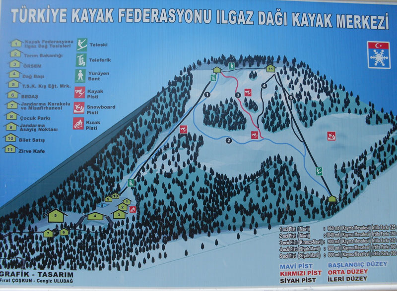 План-схема трасс горнолыжного центра Илгаз