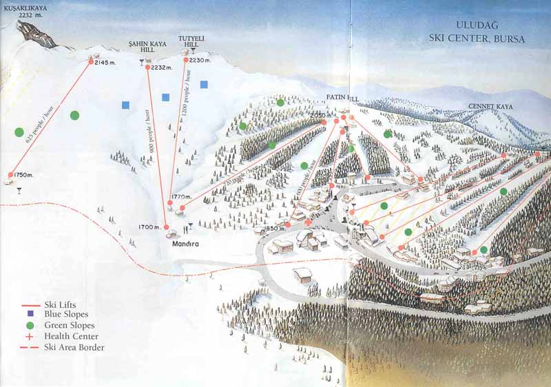 План-схема трасс горнолыжного центра Улудаг